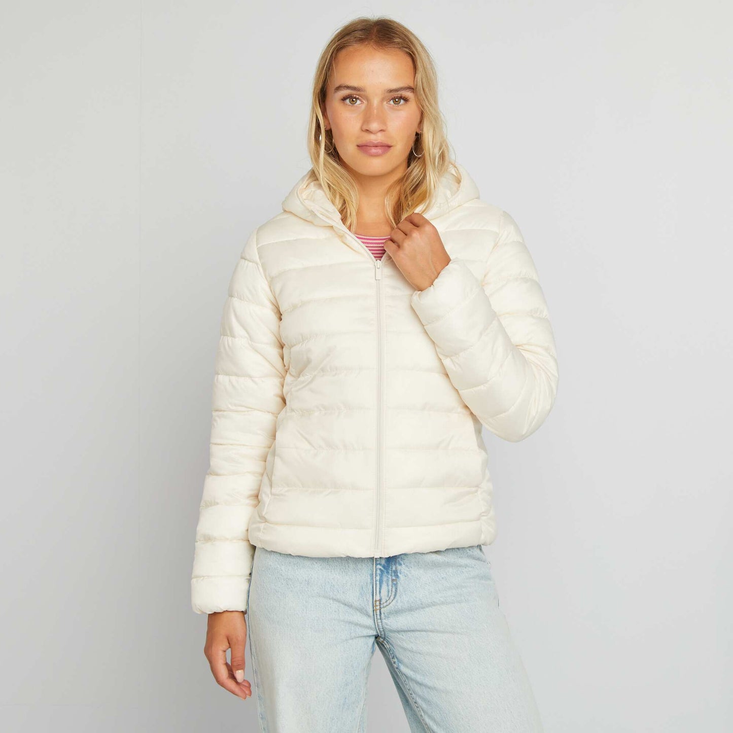 Lightweight quilted padded jacket WHITE