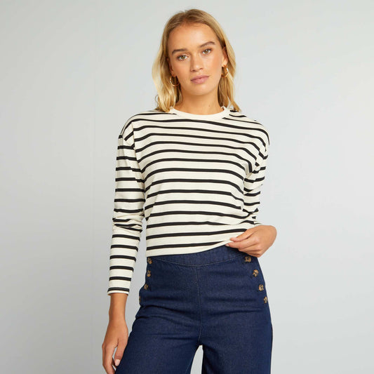 Oversized long-sleeved T-shirt WHITE