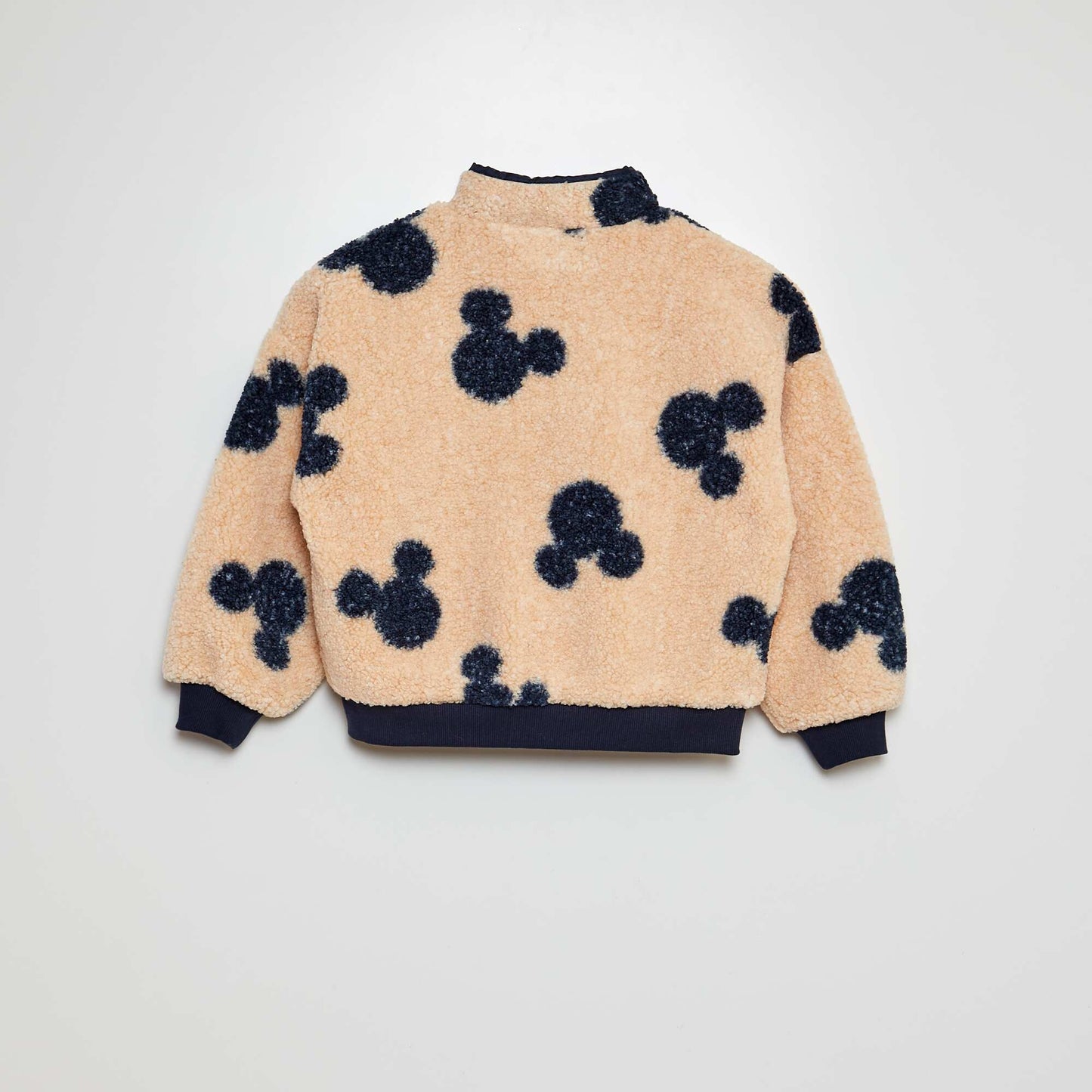 Disney Mickey Mouse zip-up teddy sweatshirt BEIGE
