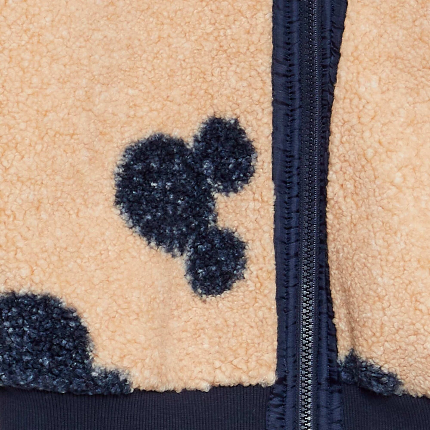 Disney Mickey Mouse zip-up teddy sweatshirt BEIGE