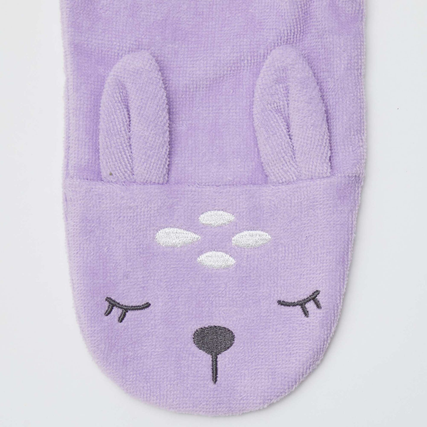 Pack of 2 patterned wash mitts PURPLE