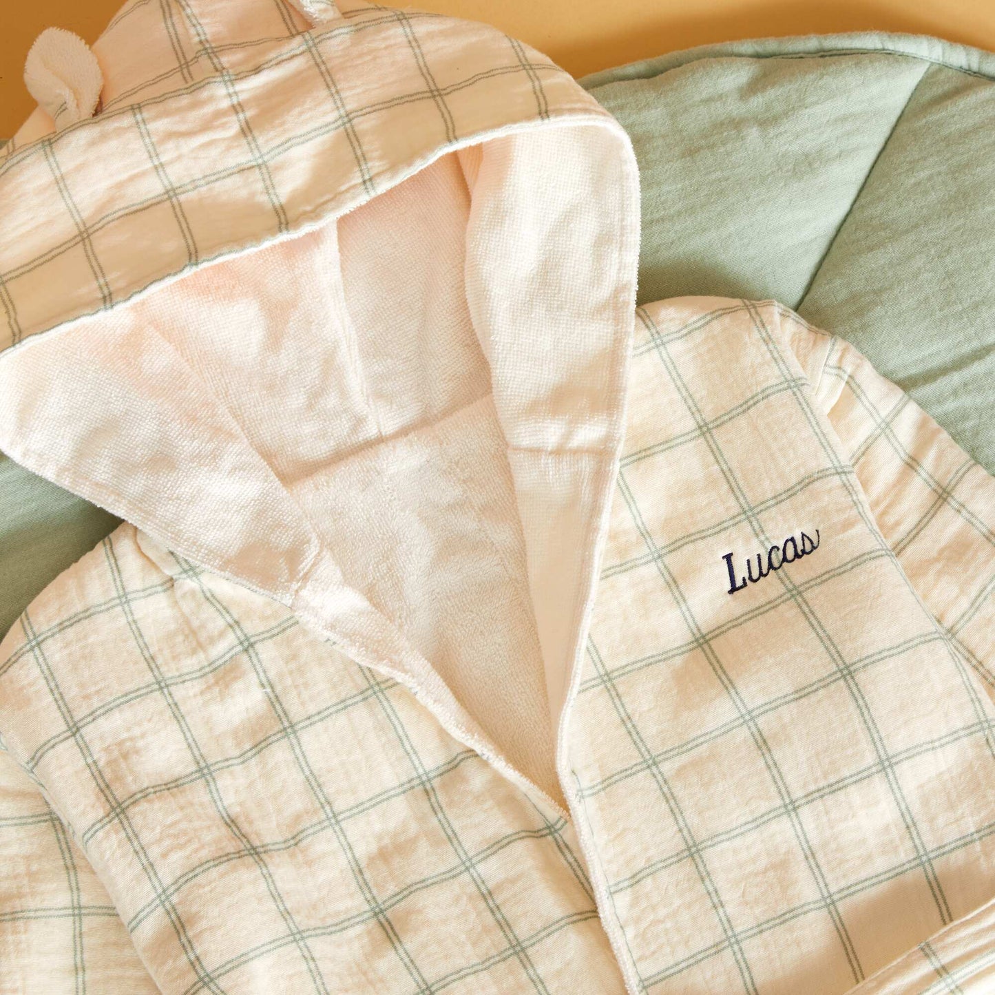 Towelling and cotton gauze dressing gown - Kiabi Home BEIGE