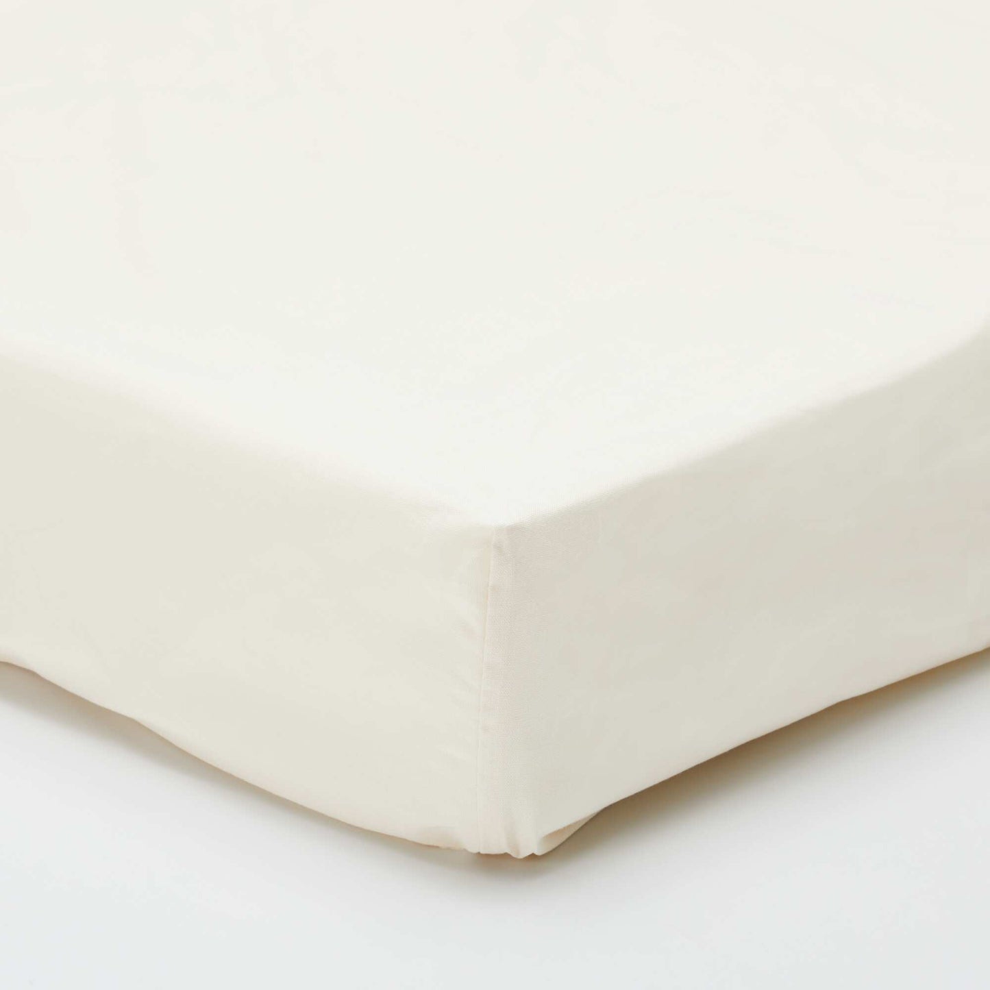 Cotton fitted sheet for single bed (90x190) - Kiabi Home WHITE