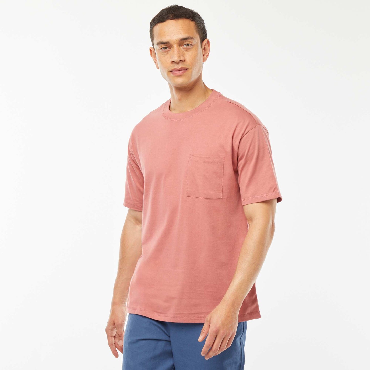 Plain T-shirt with breast pocket PINK