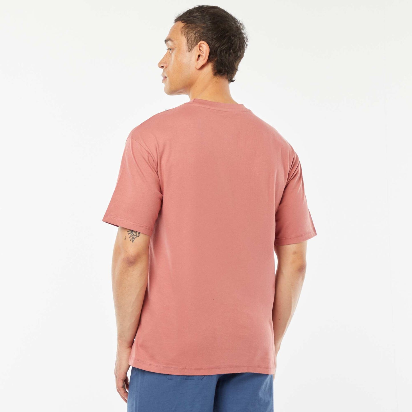 Plain T-shirt with breast pocket PINK