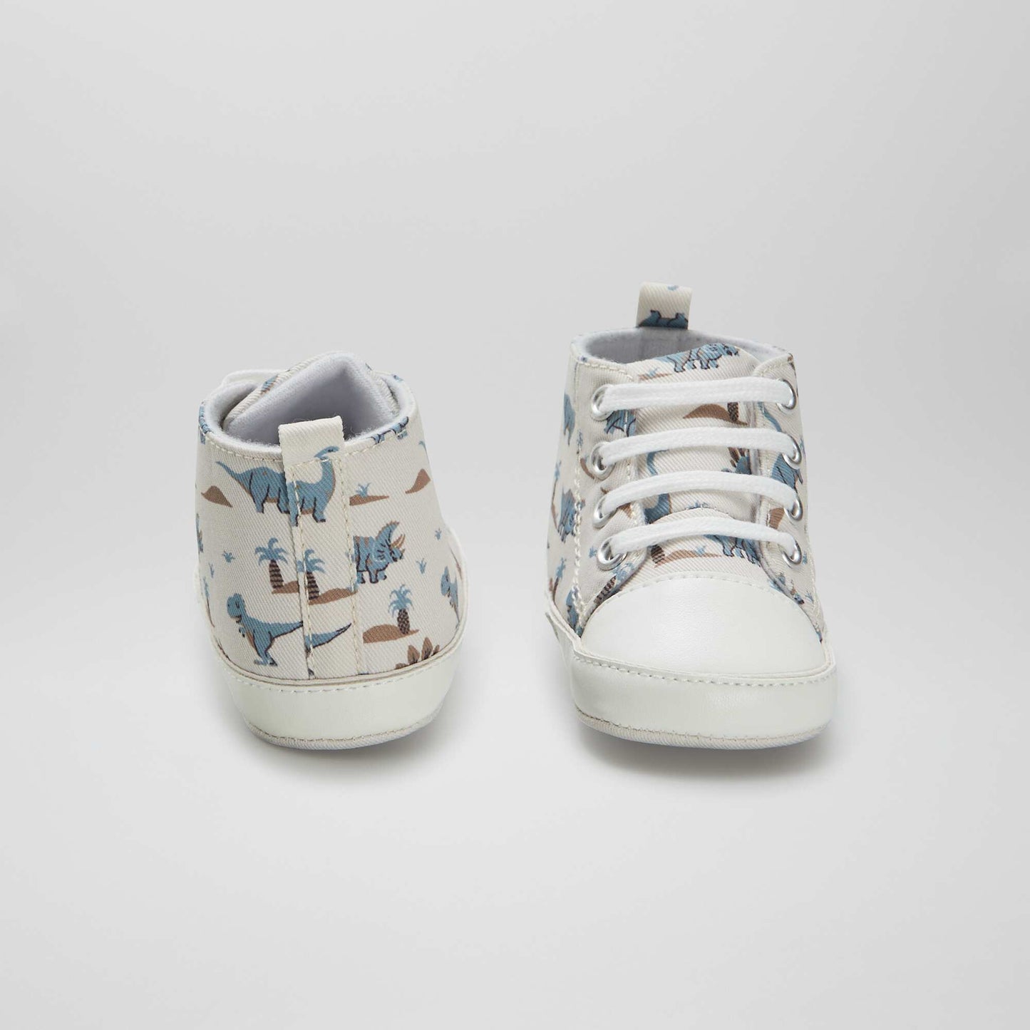 High-top canvas trainers BEIGE