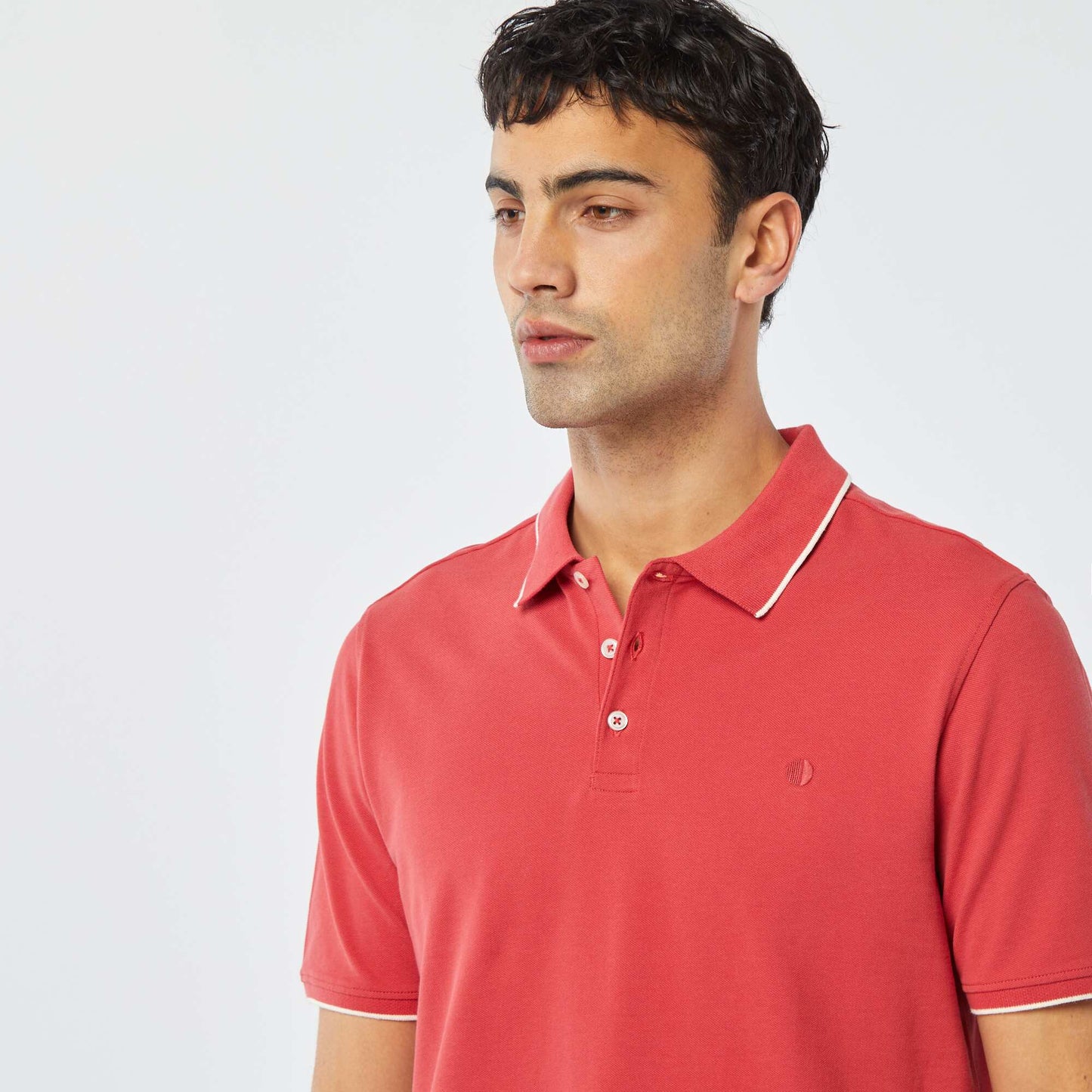 Cotton piqué polo shirt RED