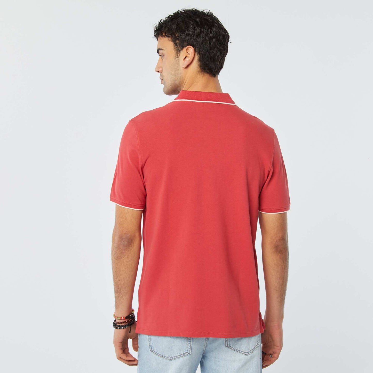 Cotton piqué polo shirt RED