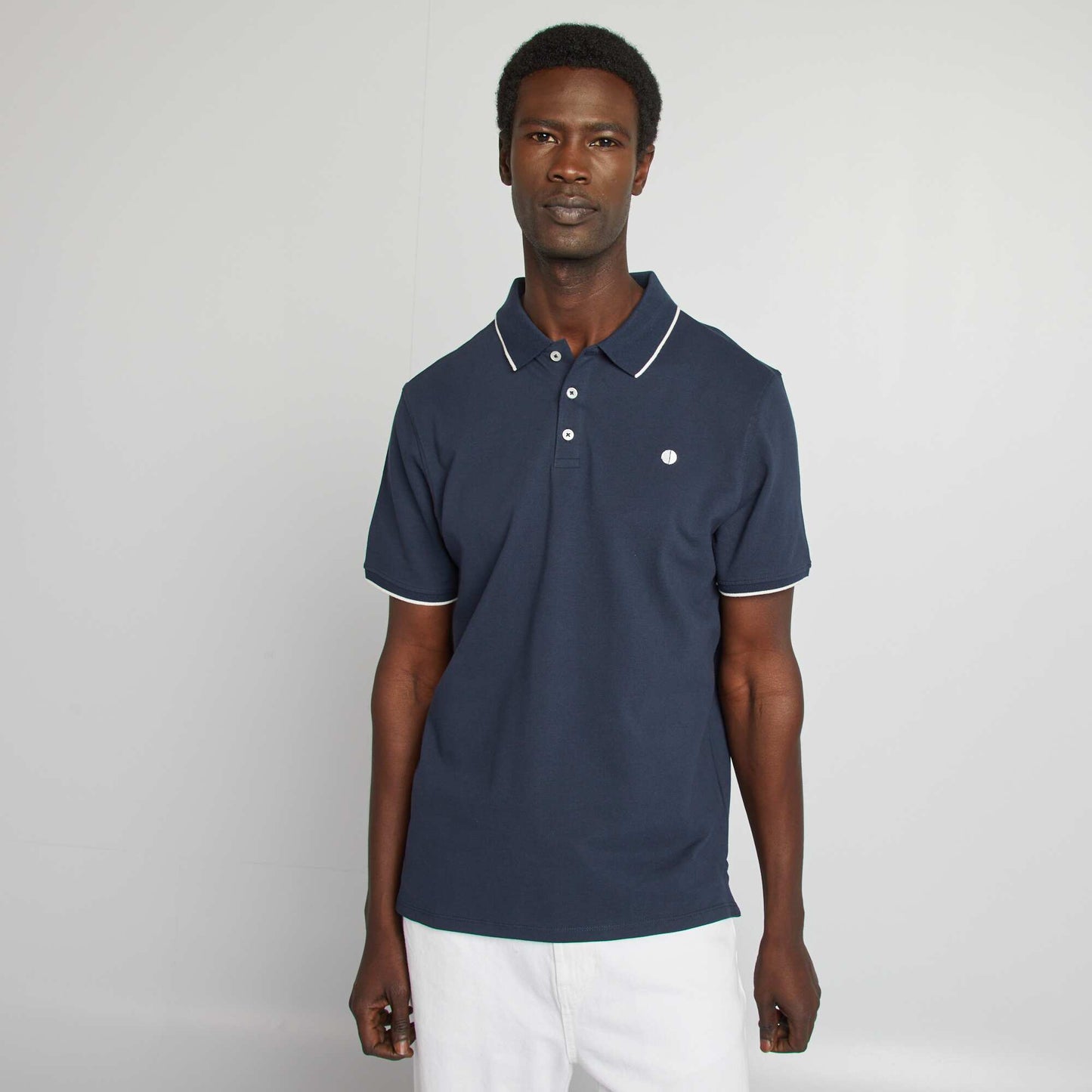 Cotton piqué polo shirt BLUE