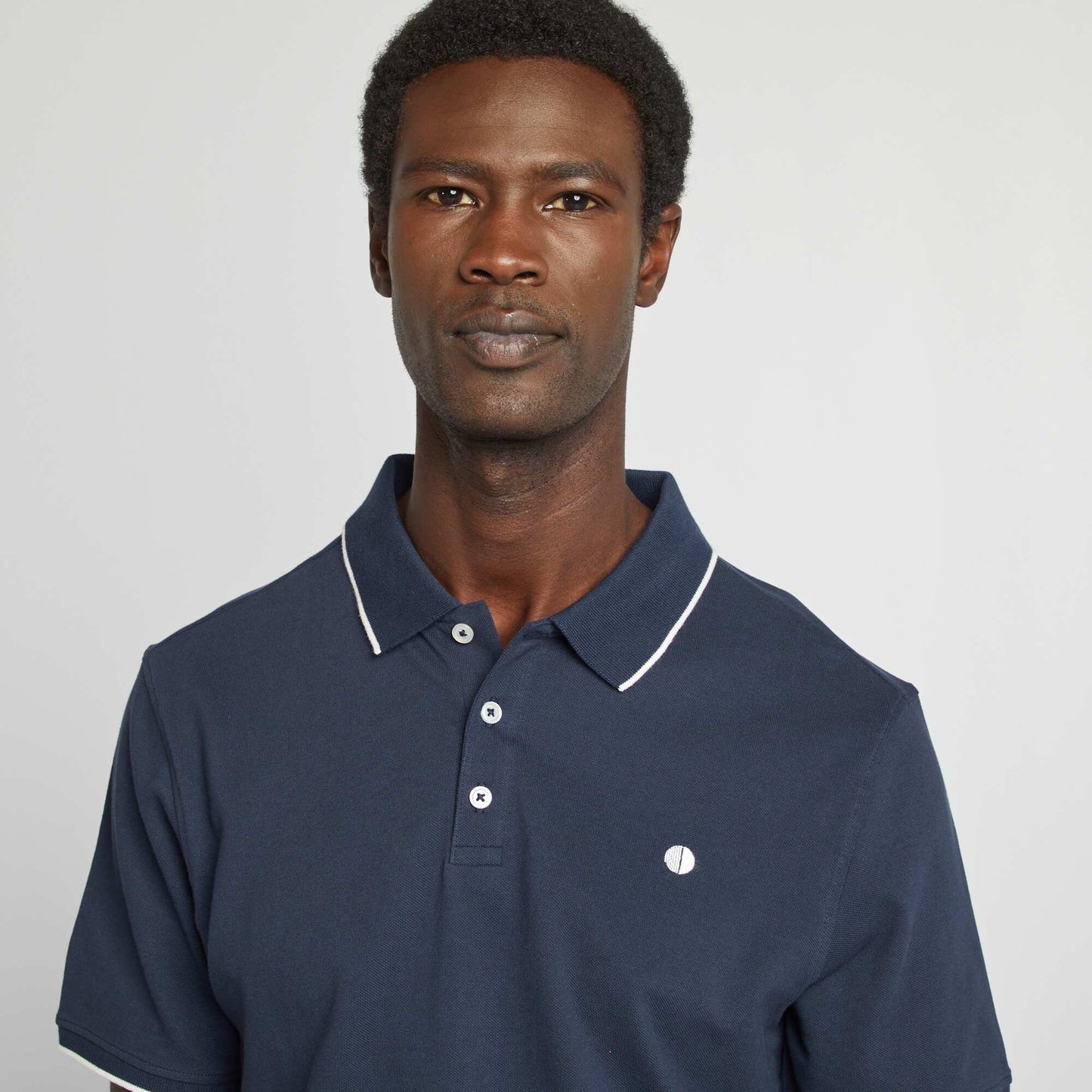 Cotton piqué polo shirt BLUE