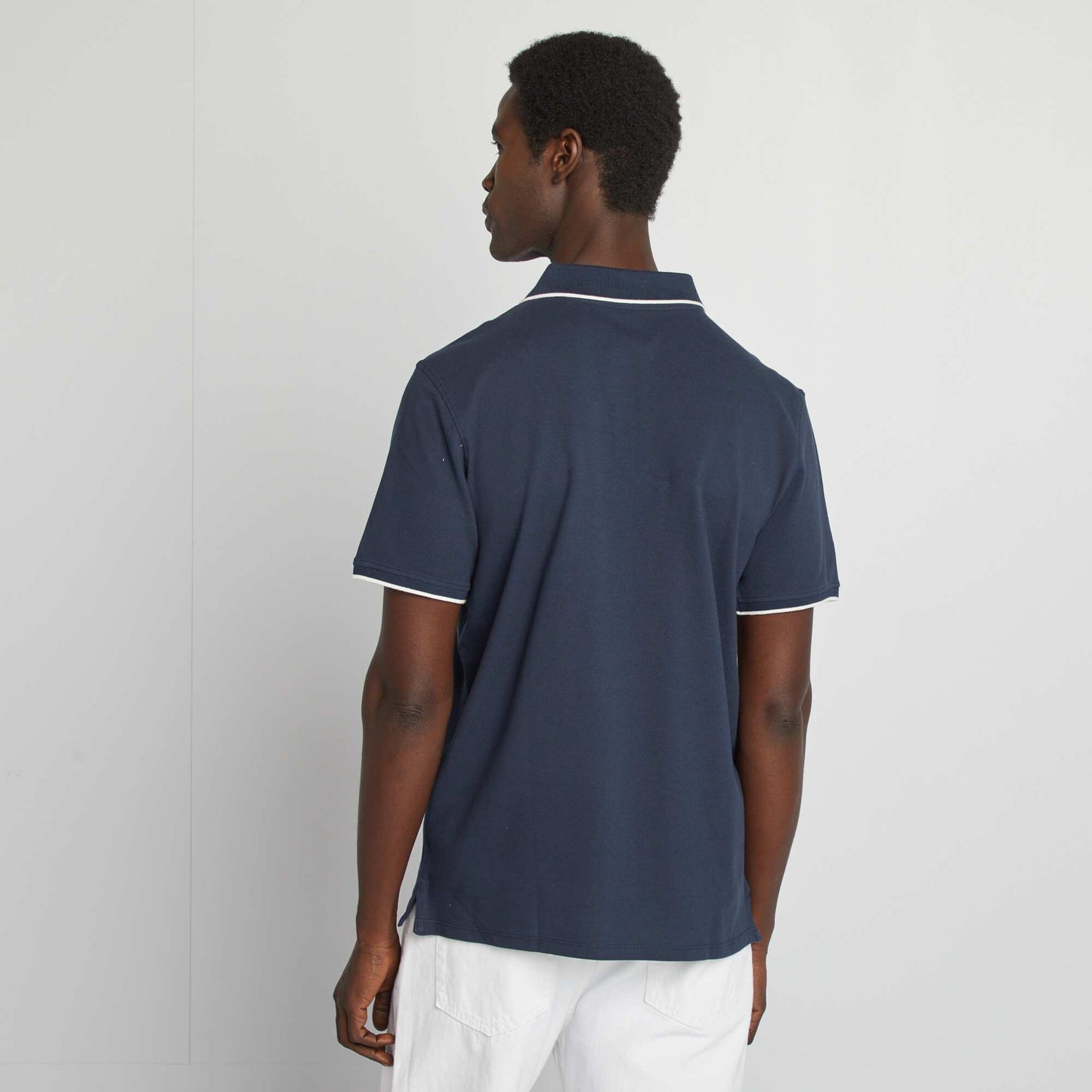 Cotton piqué polo shirt BLUE