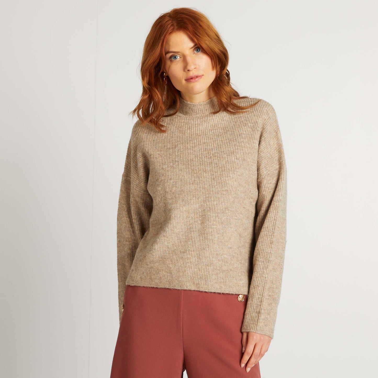 Wool-blend sweater BEIGE