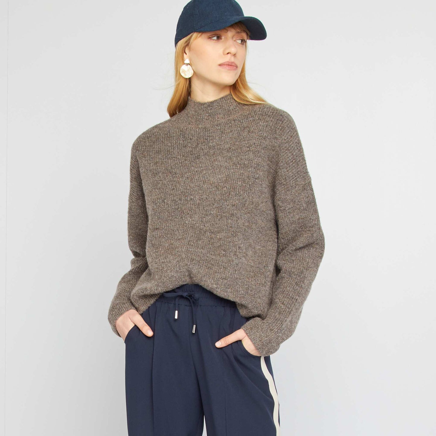 Wool-blend sweater BROWN