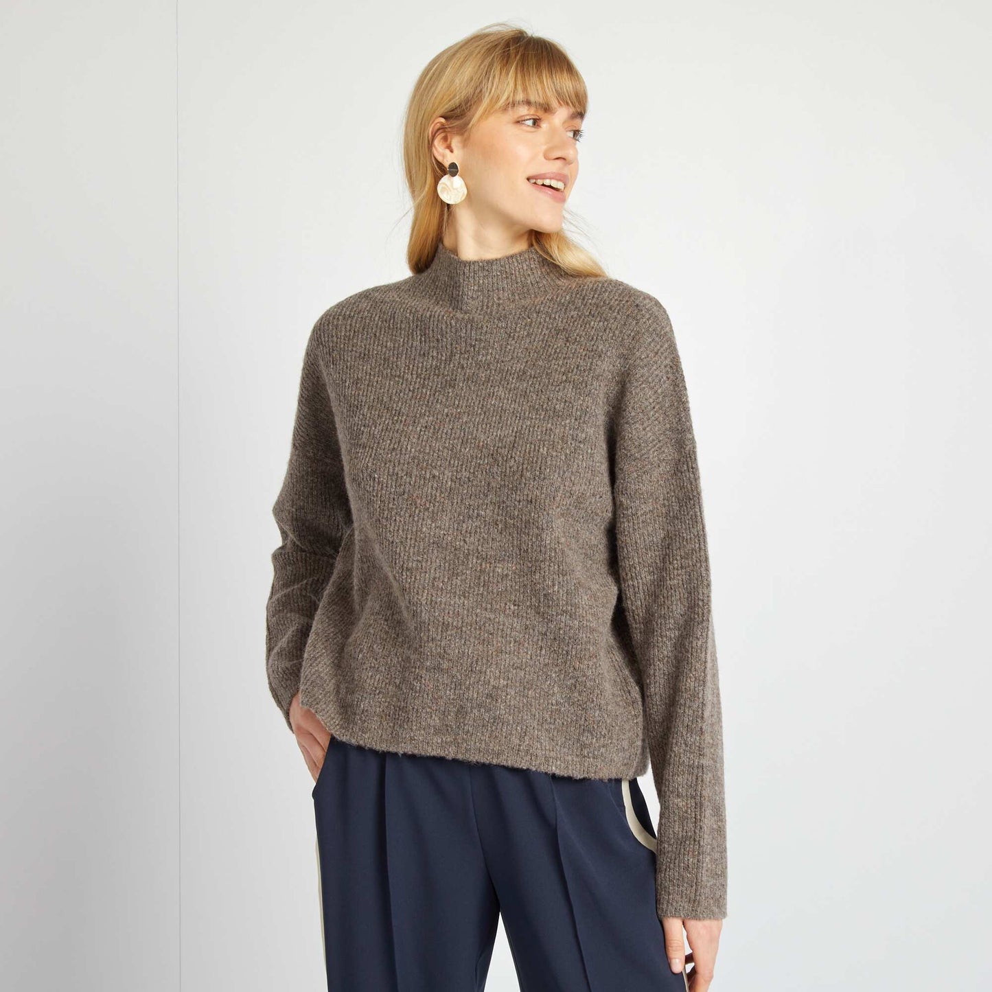 Wool-blend sweater BROWN