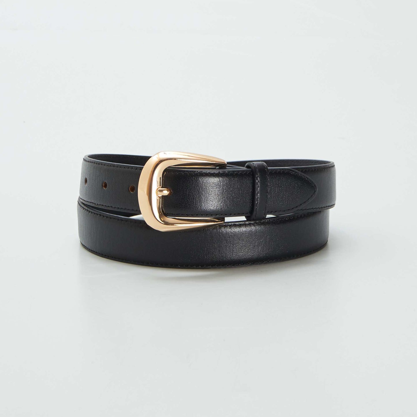 Basic leather belt BLACK