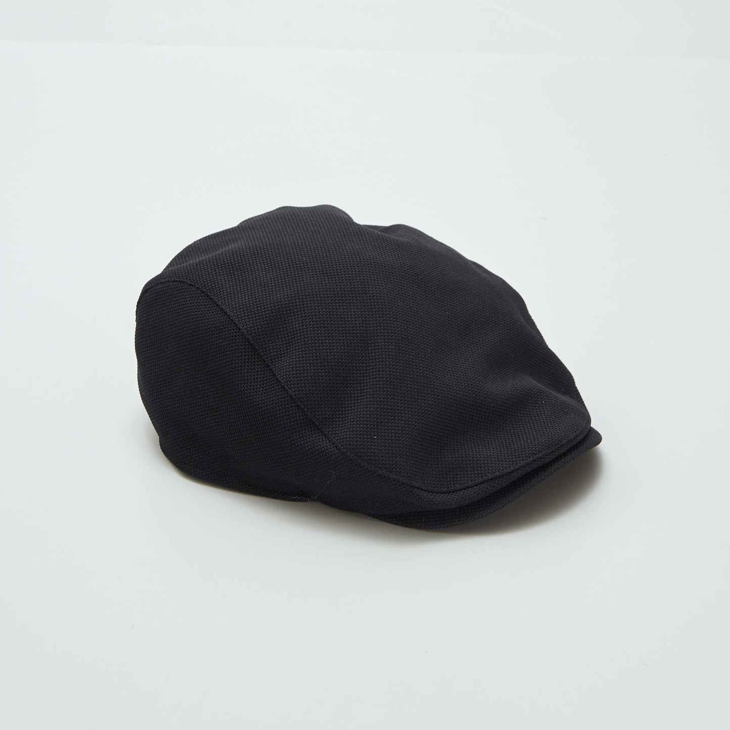 Piqué knit baker boy cap black