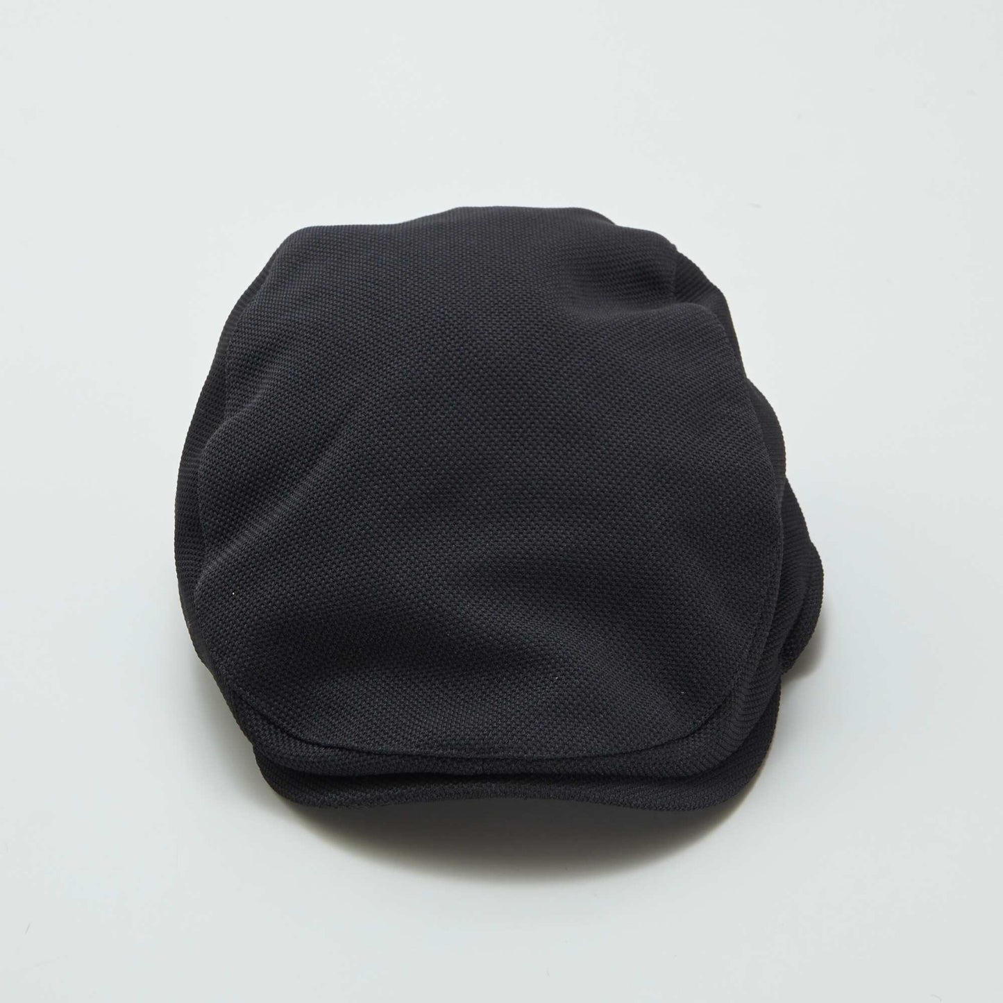 Piqué knit baker boy cap black