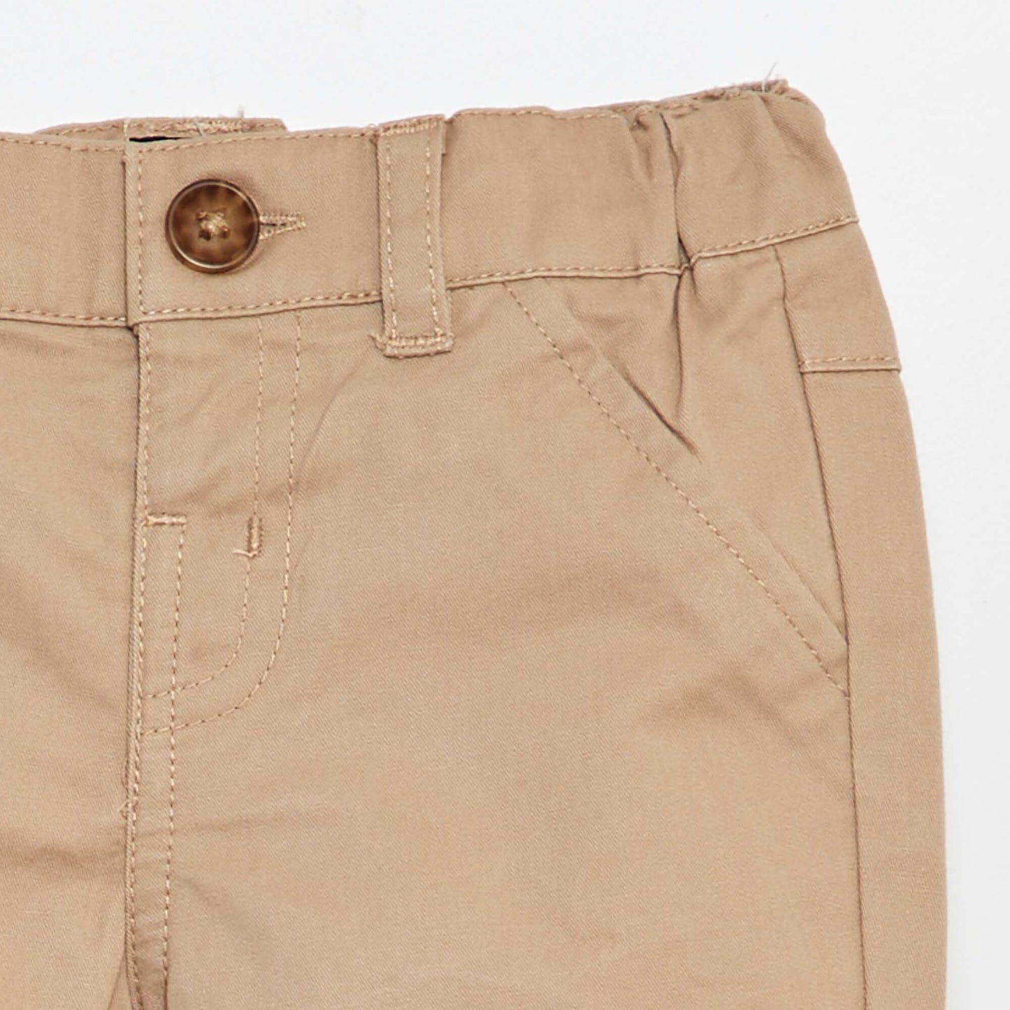 Polo-style T-shirt + twill shorts 2-piece set - 2-piece set BEIGE