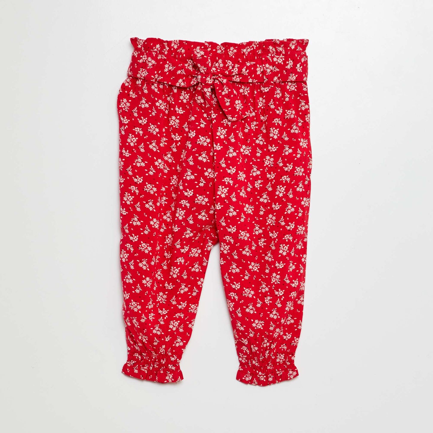 Flowing belted trousers RED