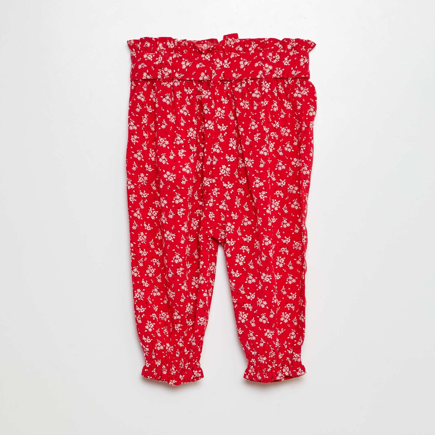 Flowing belted trousers RED