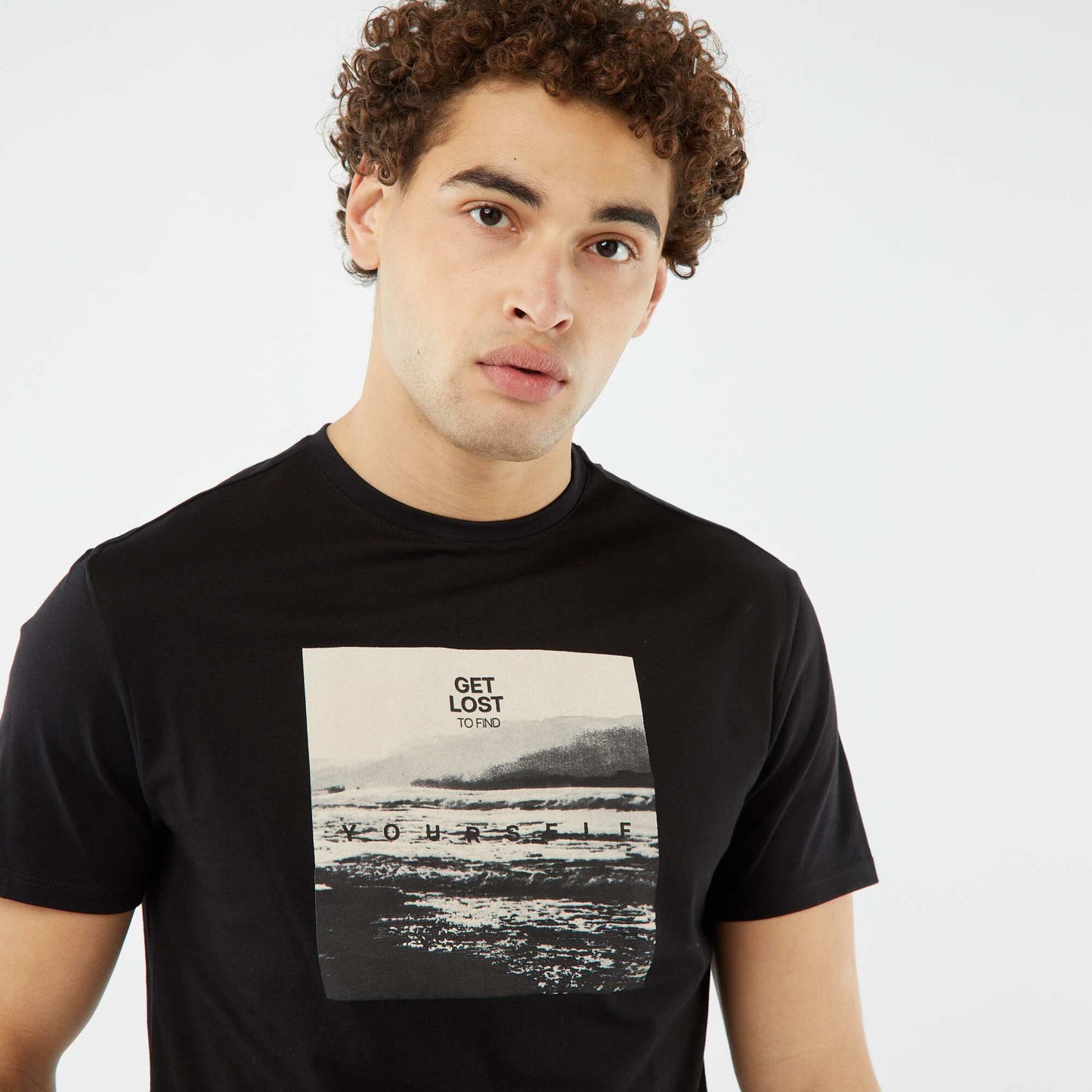 Short-sleeved printed T-shirt BLACK