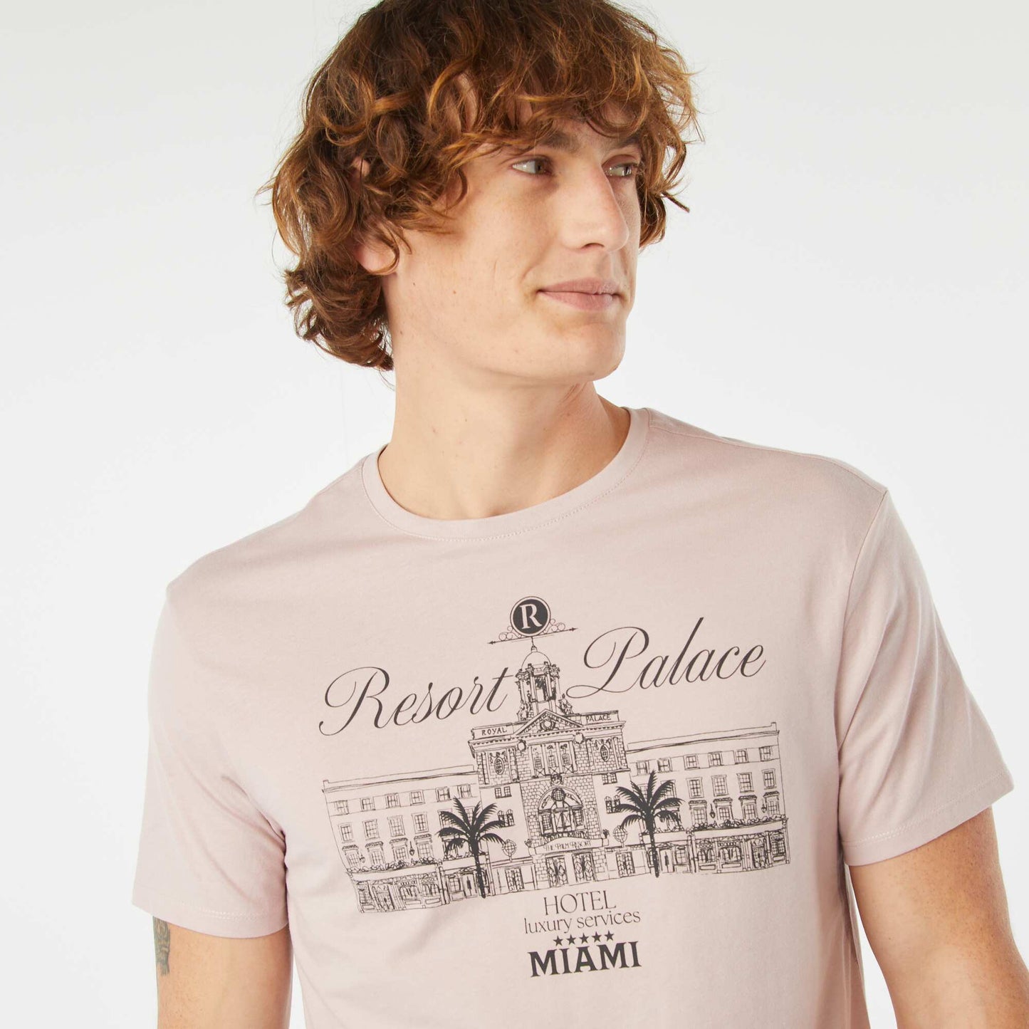 Short-sleeved printed T-shirt PINK