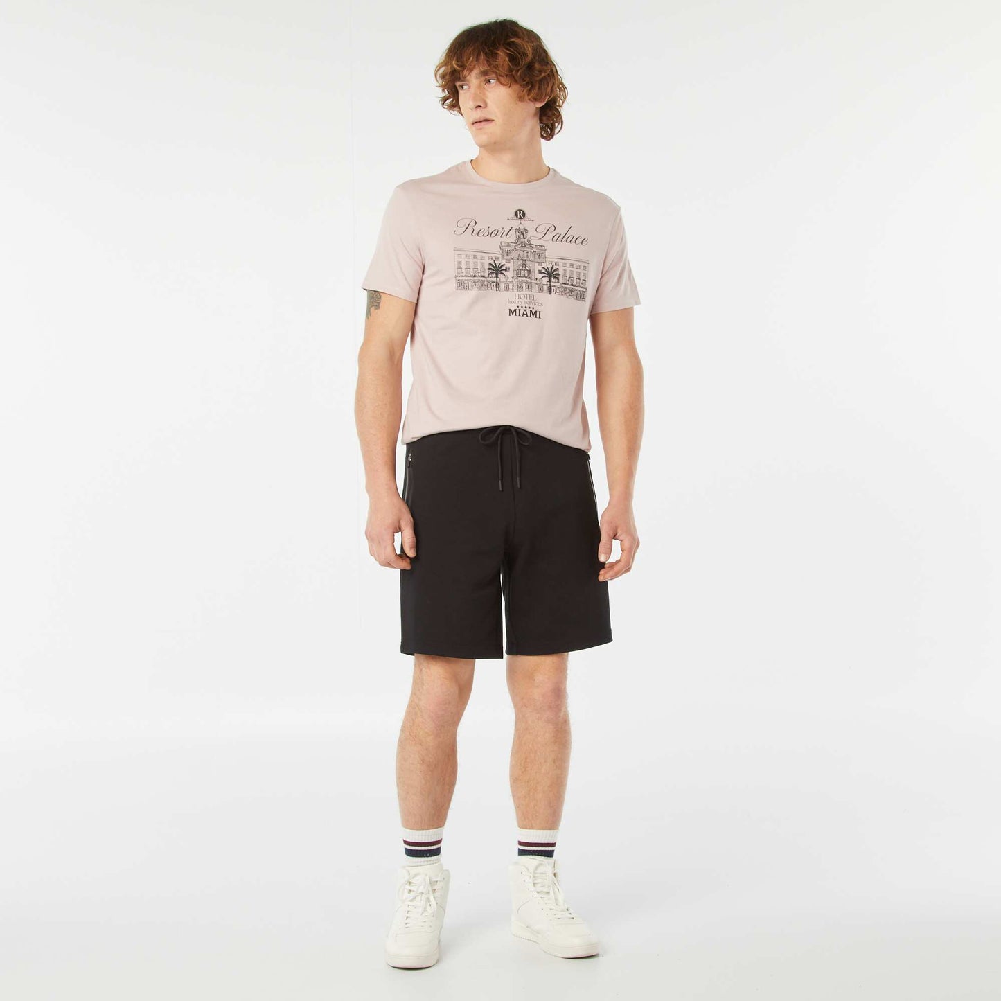 Short-sleeved printed T-shirt PINK