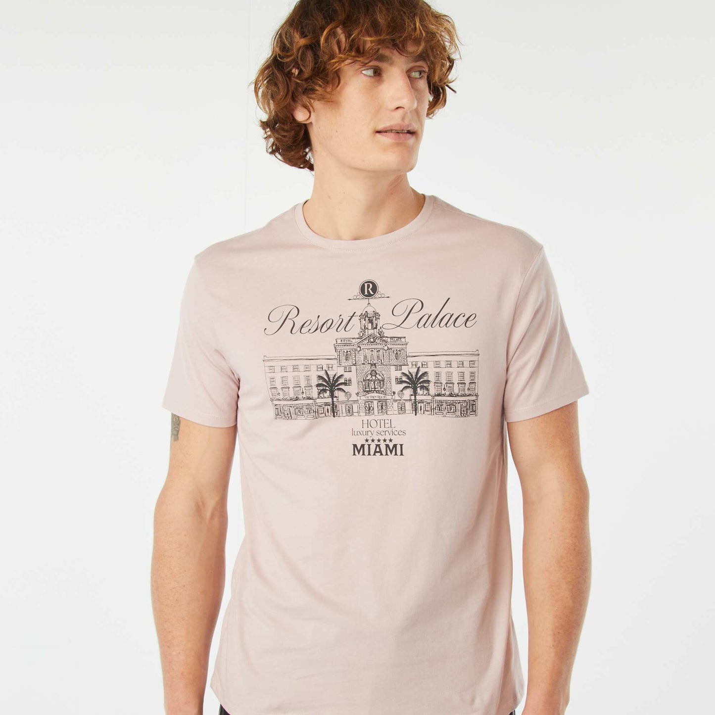 Short-sleeved printed T-shirt PINK