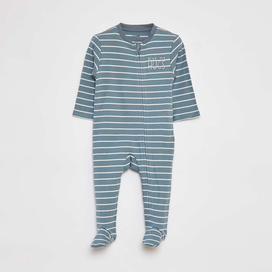 Lightweight ribbed sleepsuit BLUE