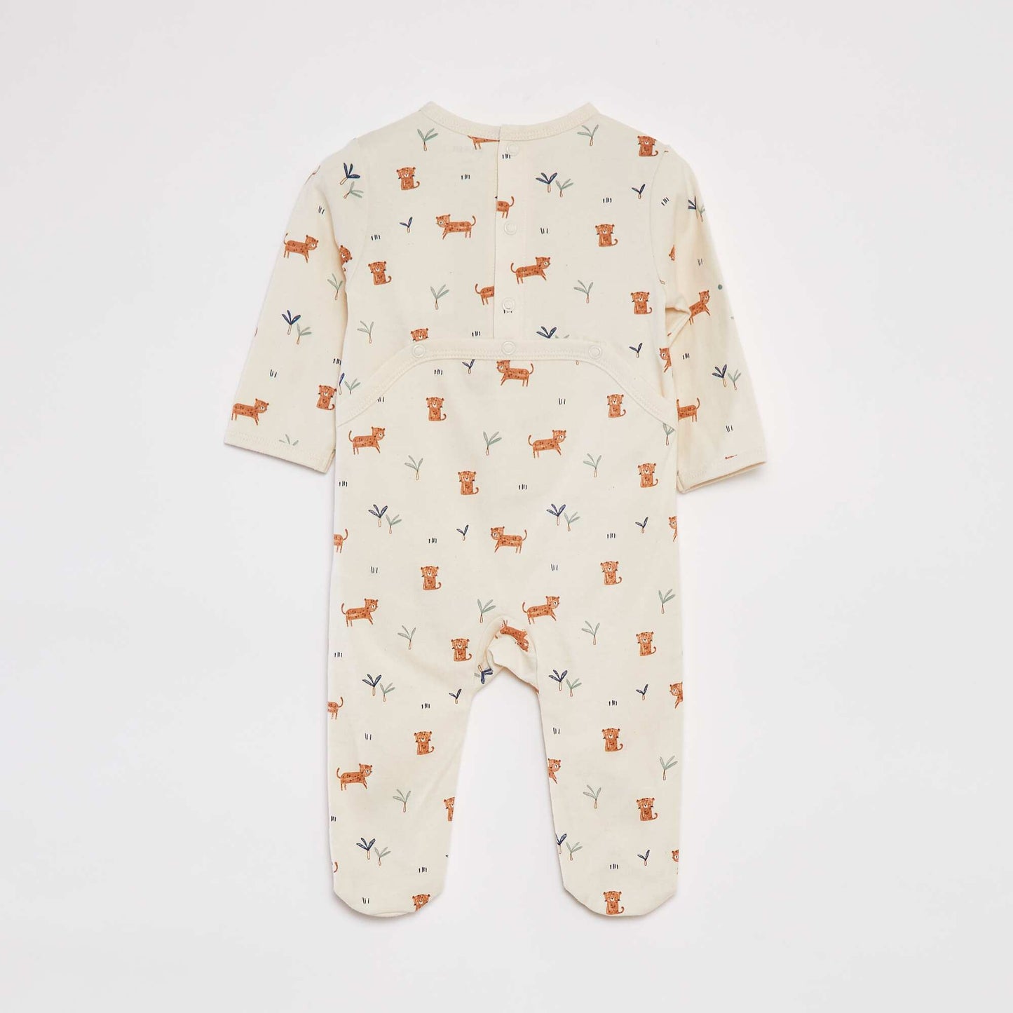Patterned sleepsuit with feet WHITE