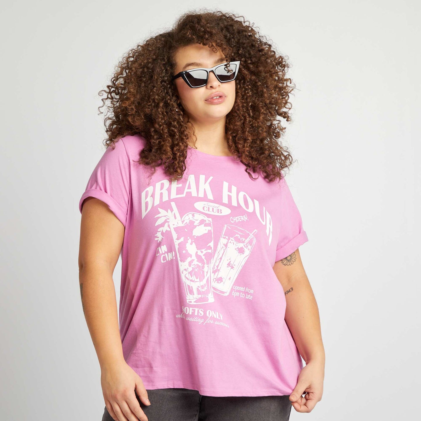 Short-sleeved printed T-shirt PINK