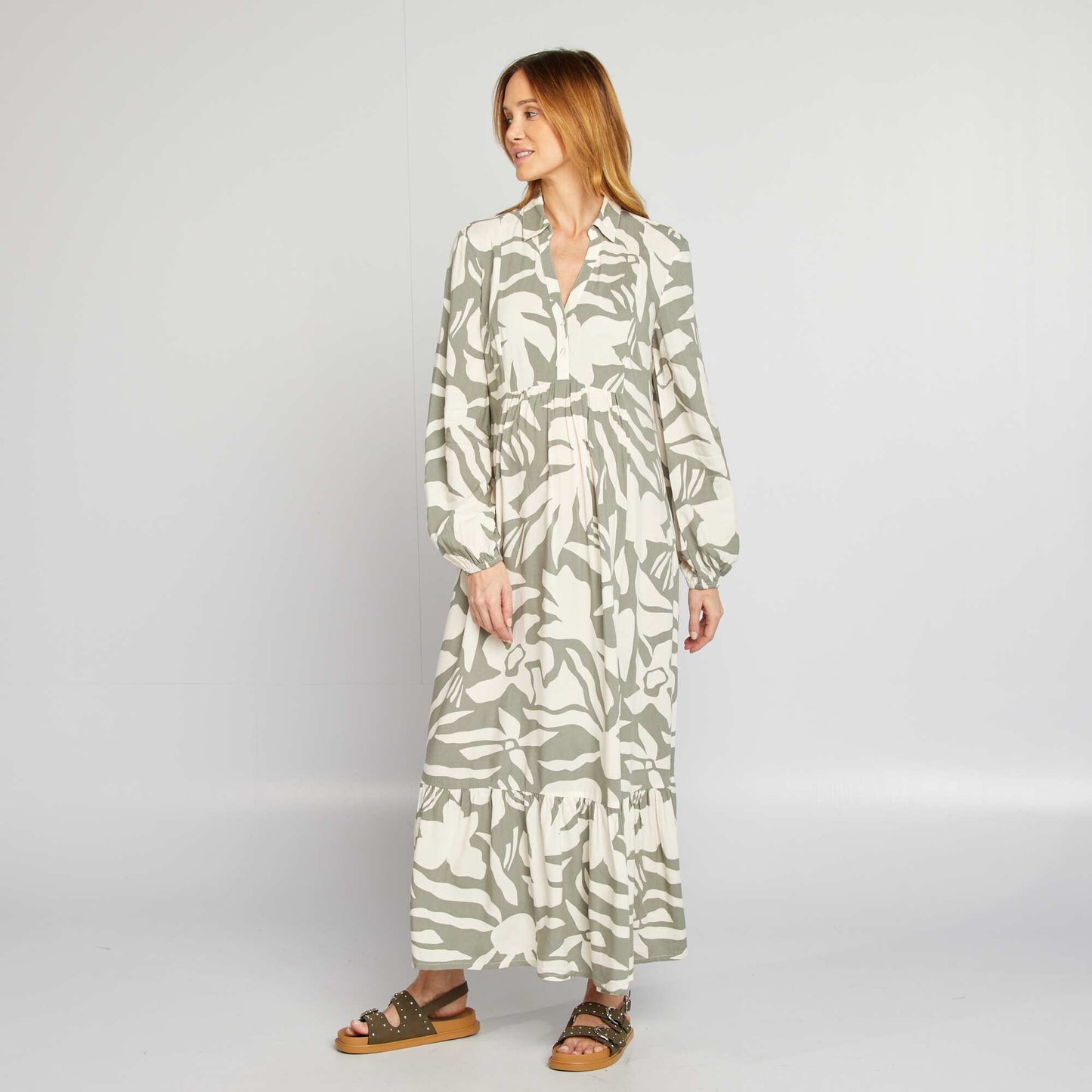 Maternity shirt dress GREEN