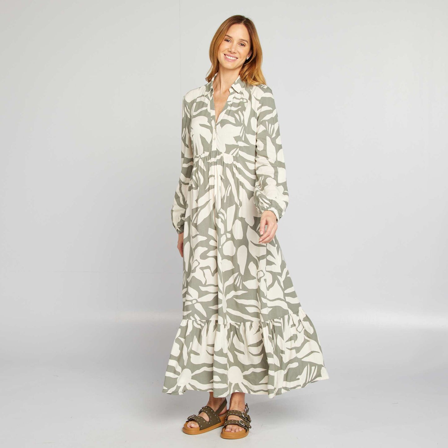 Maternity shirt dress GREEN