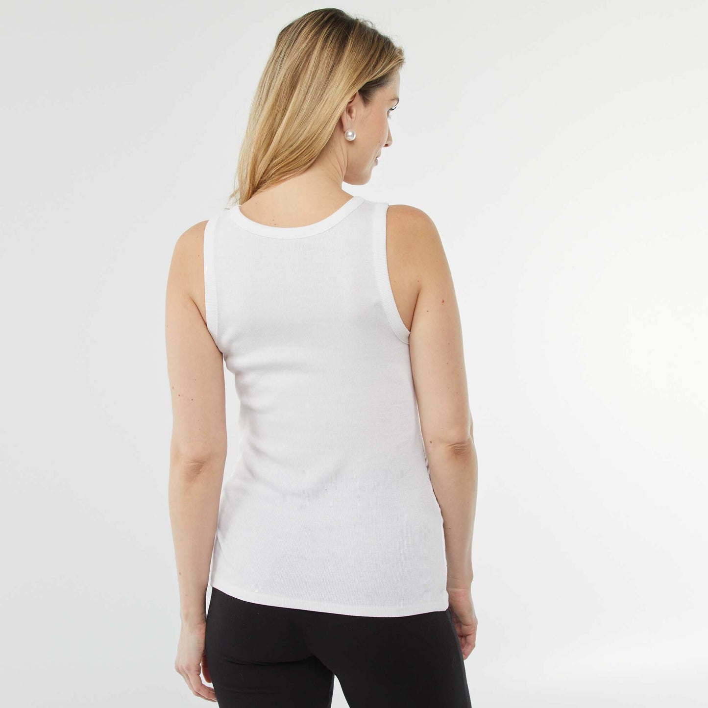 Vest top with cutaway shoulders WHITE
