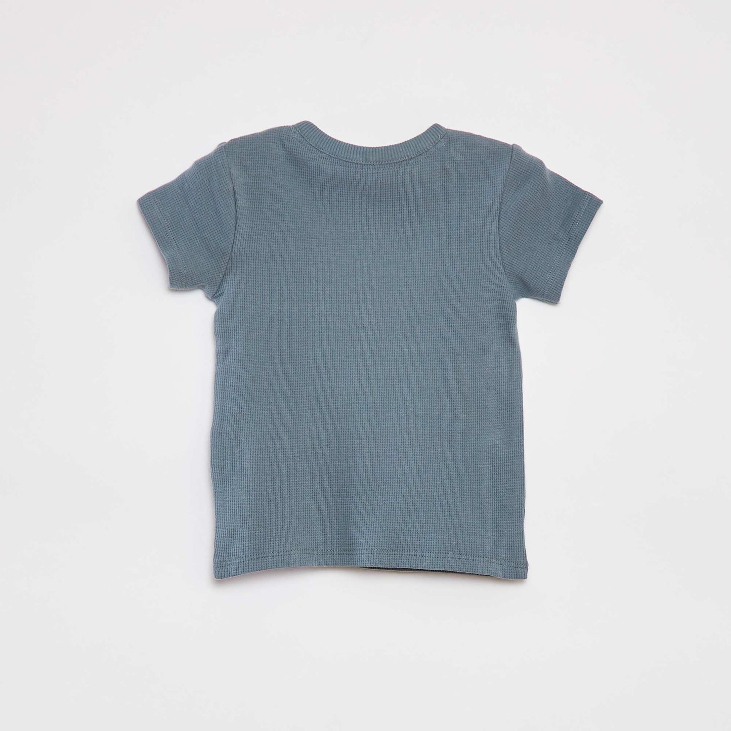 Waffle-knit T-shirt and shorts pyjama set - 2-piece set BLUE