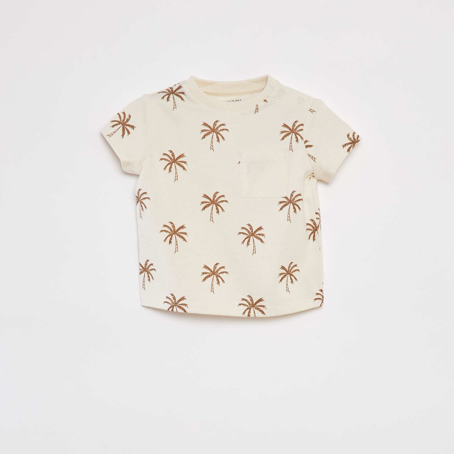 T-shirt with breast pocket BEIGE