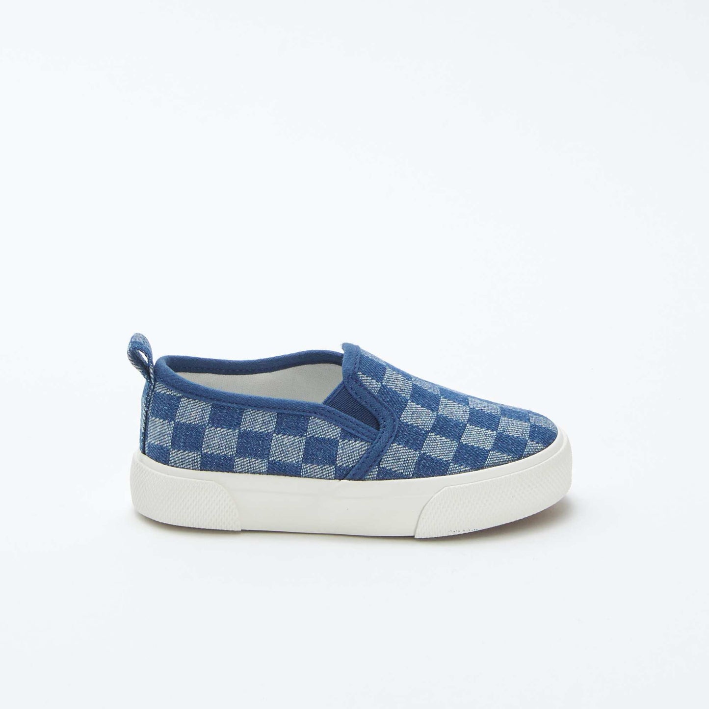 Slip-on check trainers BLUE