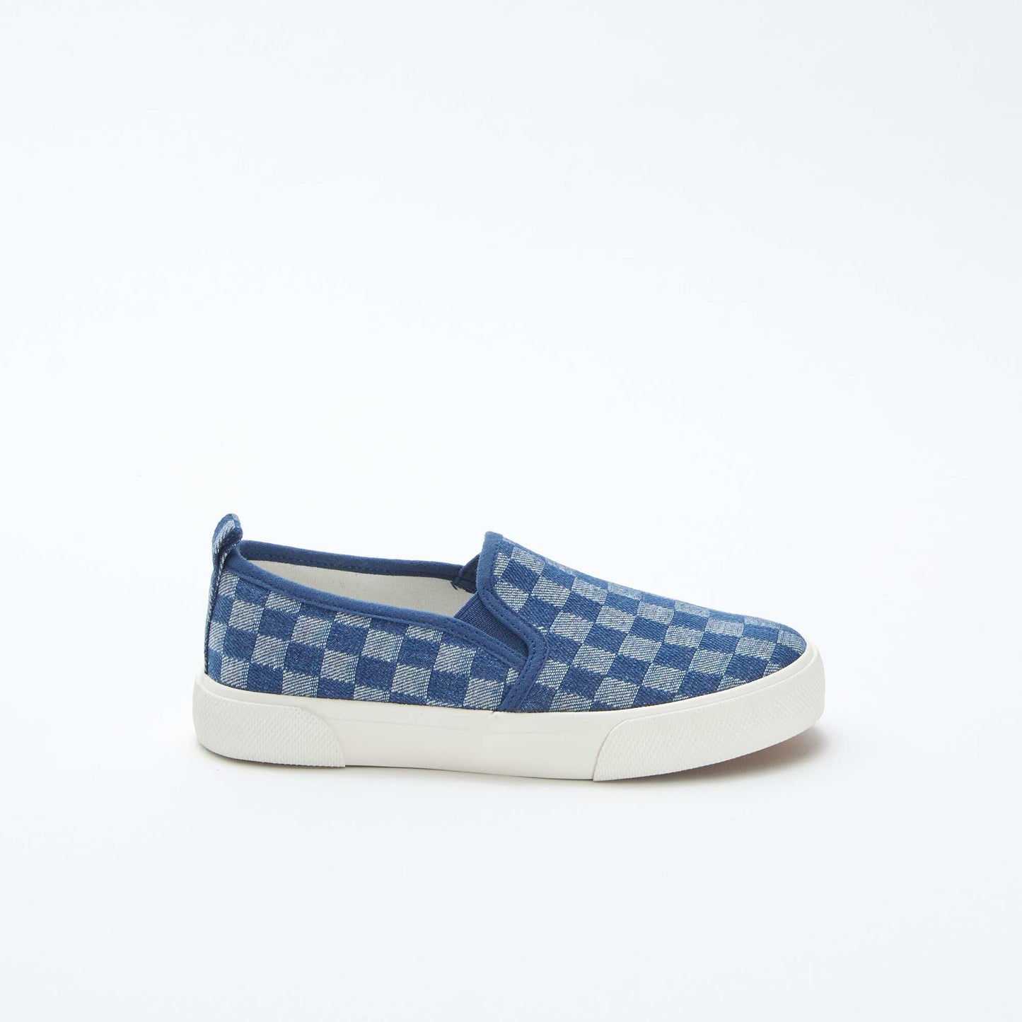 Slip-on check trainers BLUE