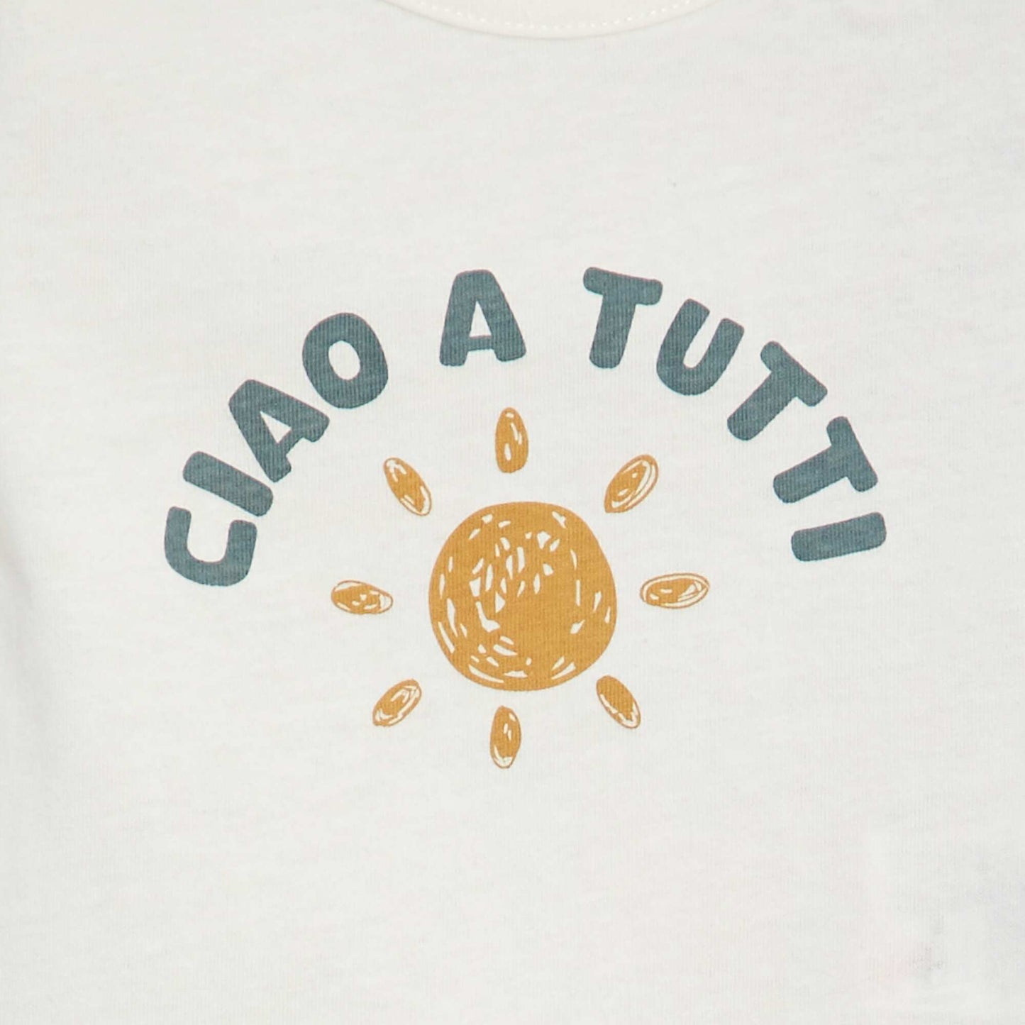 Short-sleeved printed T-shirt BEIGE
