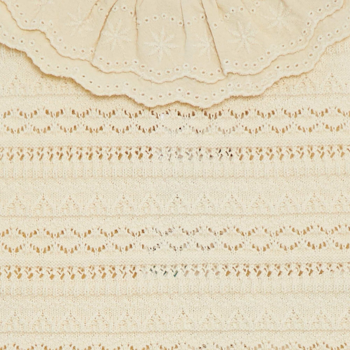 Sleeveless openwork knit jumper WHITE