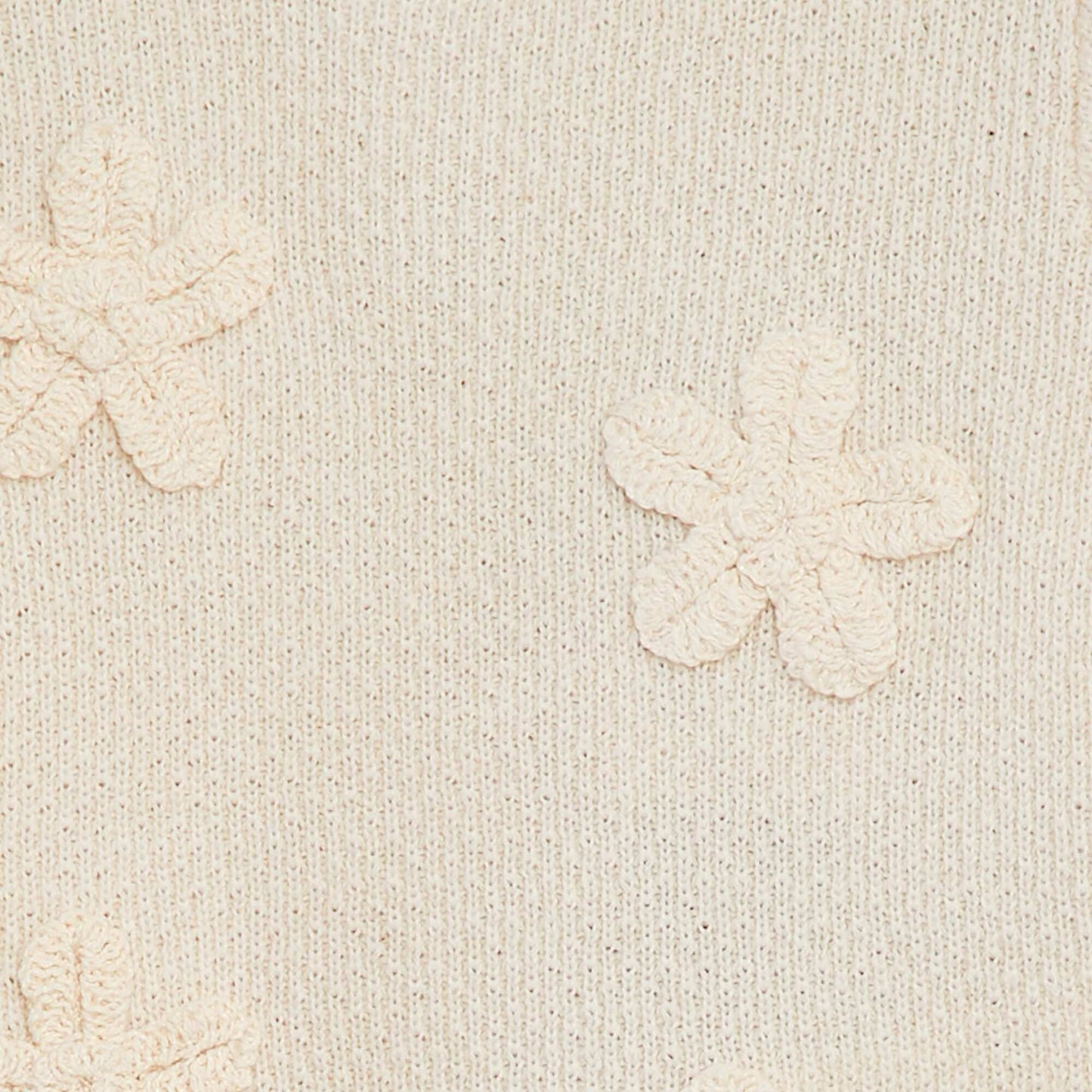 Knit sweater with floral embroidery WHITE