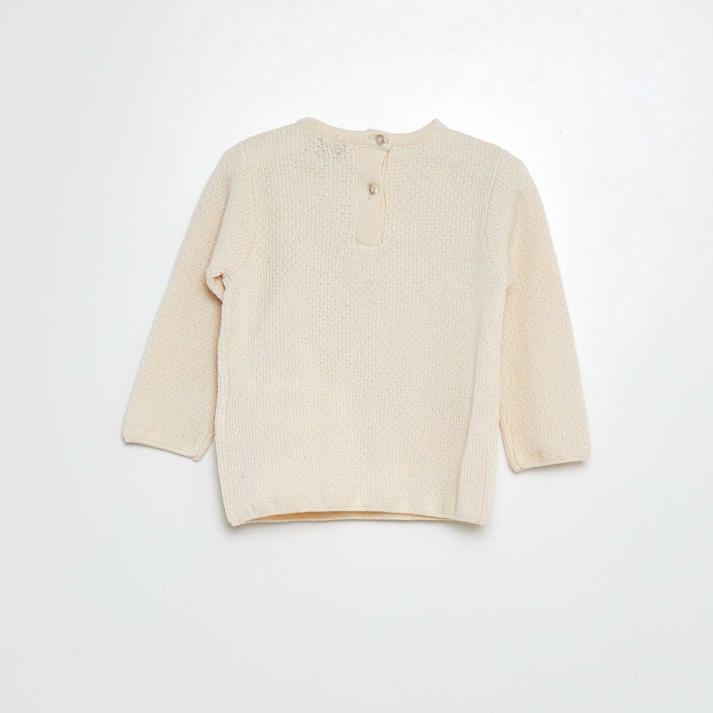 Knit sweater with floral embroidery WHITE