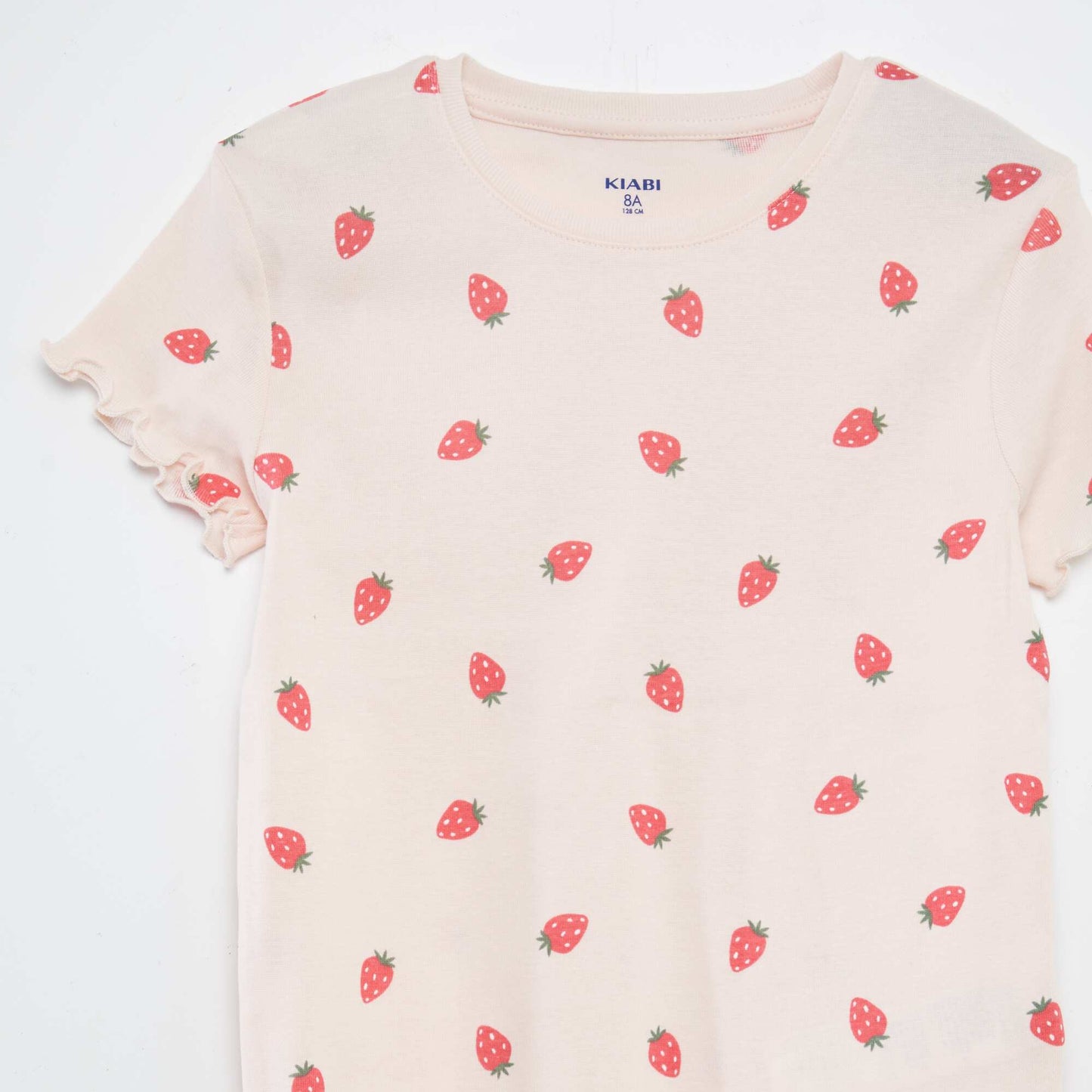 Printed T-shirt + shorts pyjama set with scalloped hems - 2-piece set PINK