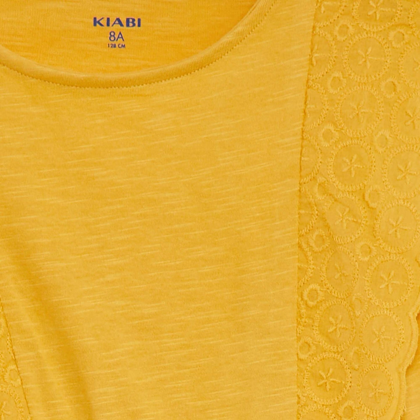 Sleeveless dress with broderie anglaise YELLOW