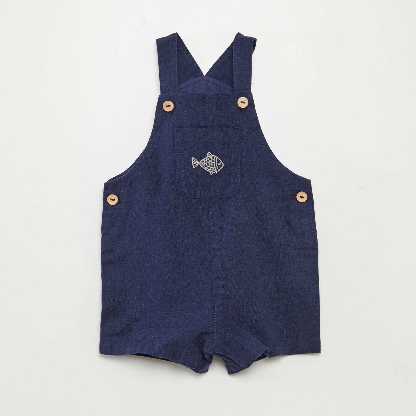 Dungarees + მაისურის ნაკრები - 2 ცალი კომპლექტი თეთრი
