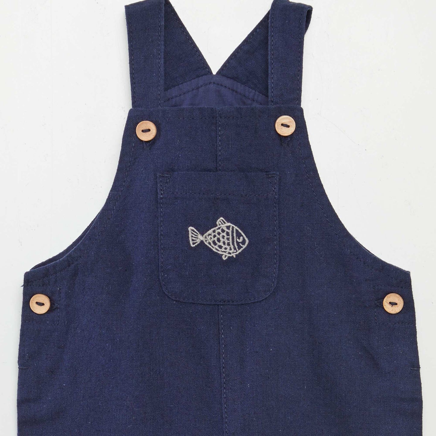 Dungarees + მაისურის ნაკრები - 2 ცალი კომპლექტი თეთრი