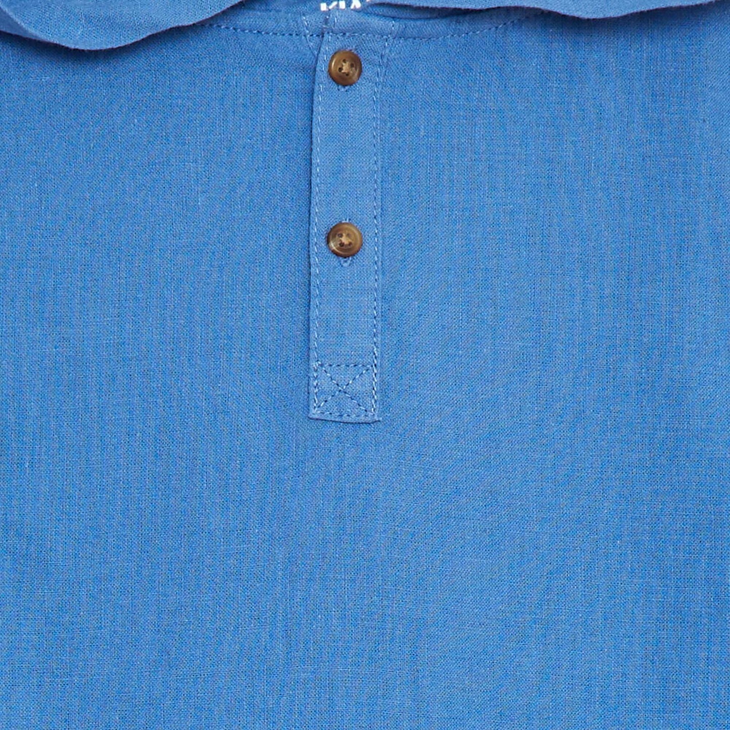 Linen-blend shirt BLUE