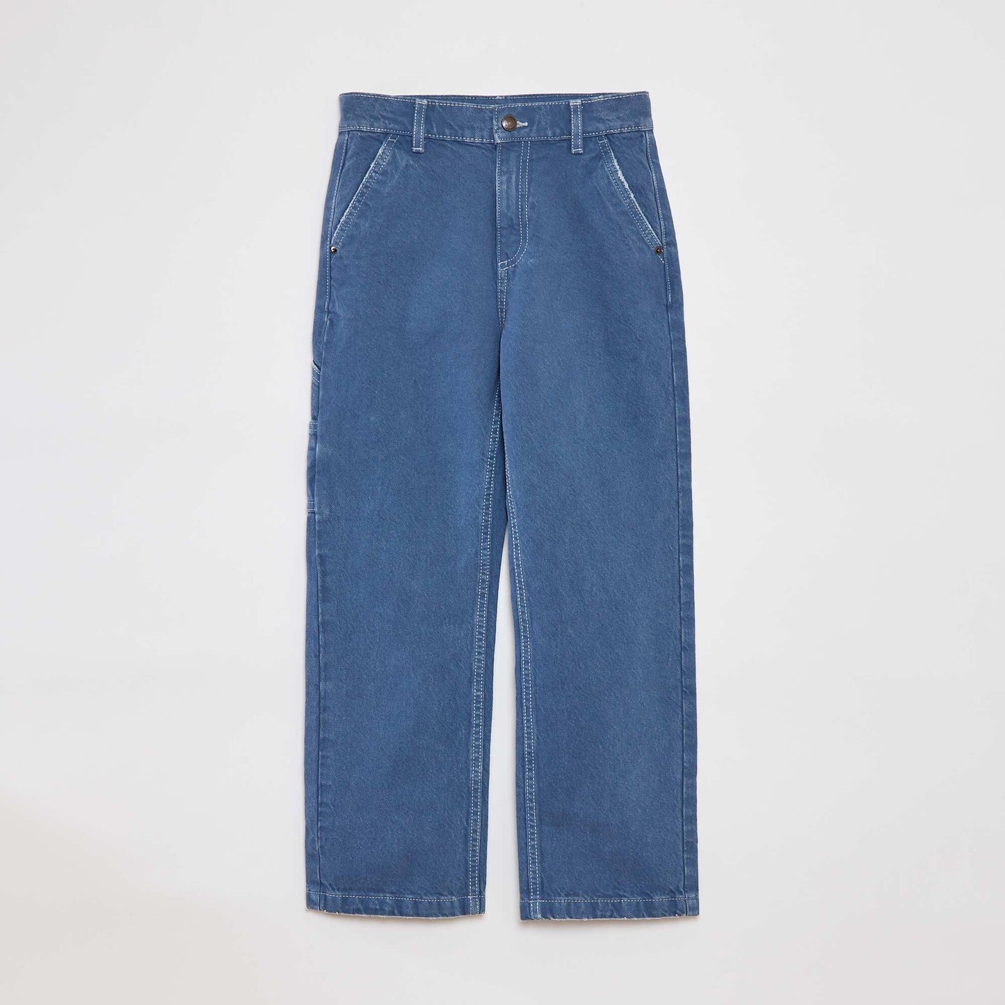 Slim-fit trousers with adjustable waist BLUE