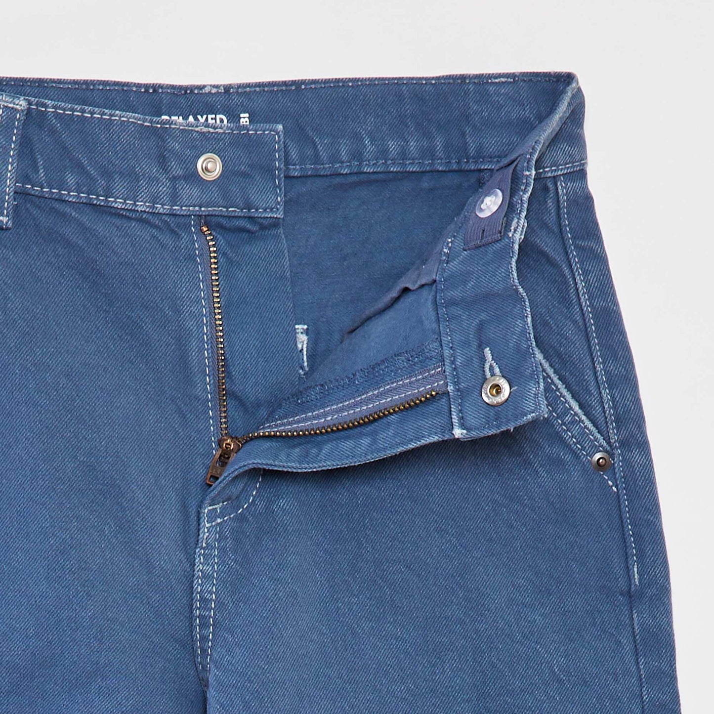 Slim-fit trousers with adjustable waist BLUE