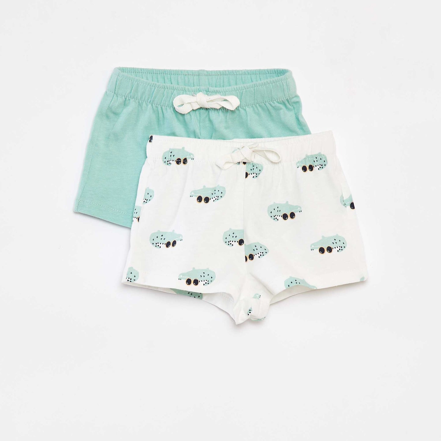 Pack of 2 pairs of jersey shorts - Two-piece WHITE